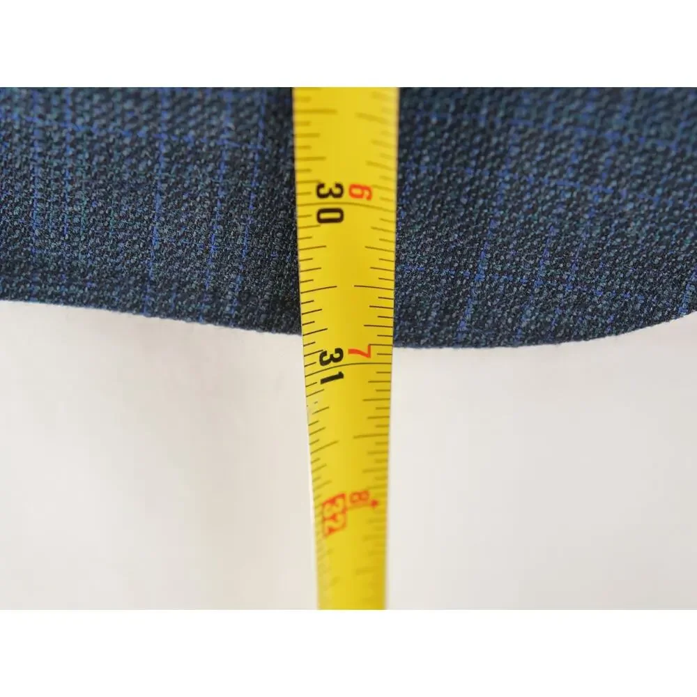 Canali Kei Blazer Sport Coat Mens 44R Blue Plaid Unstructured Patch Pocket Wool